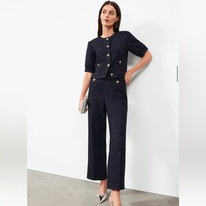 Ann Taylor Petite Metallic Tweed Suit 6P